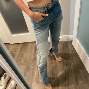 Etica denim. Very unique one. Size 25 and fits 24